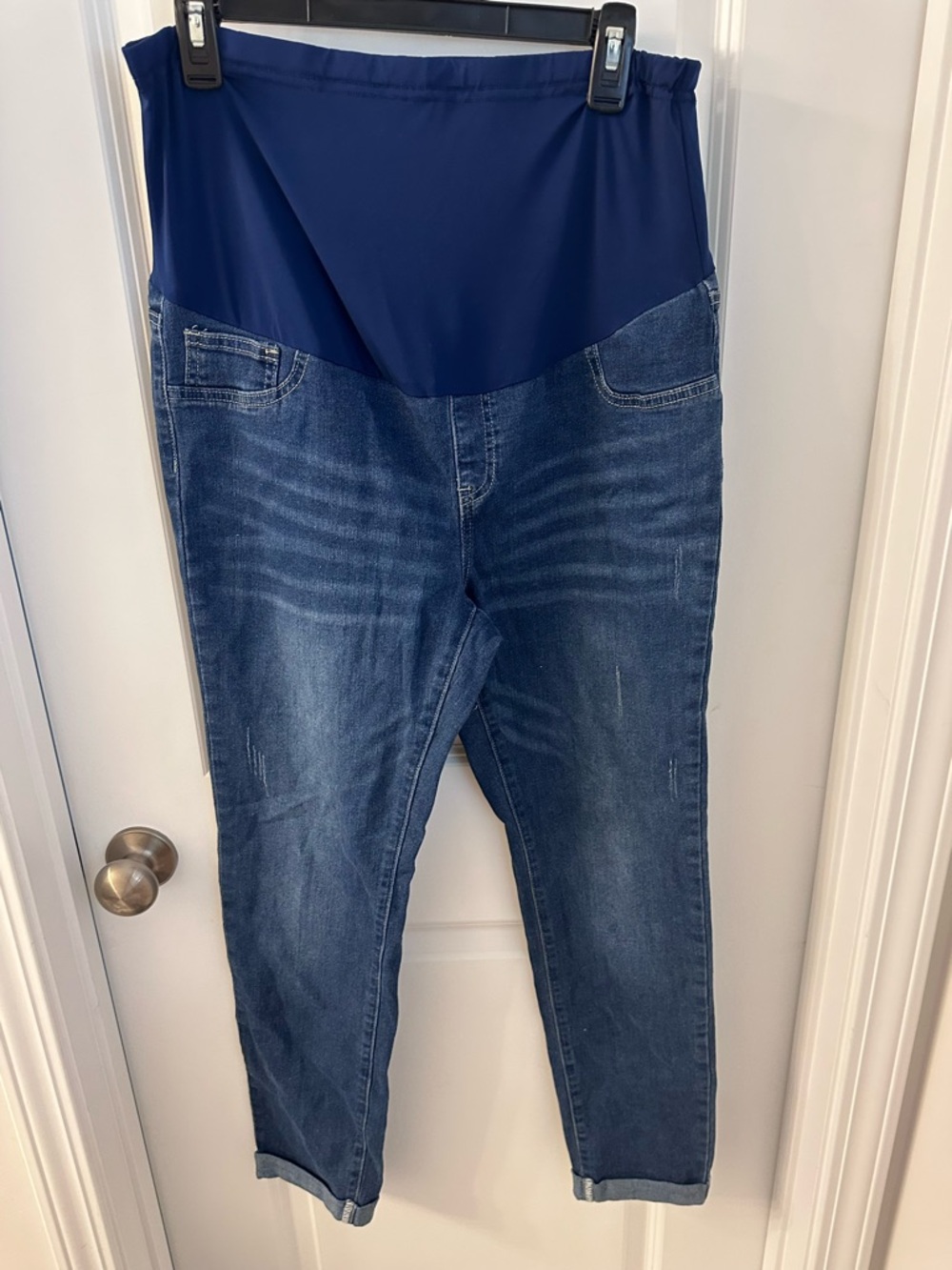 SHEIN Navy Overbump Dark Blue Maternity Jeggings